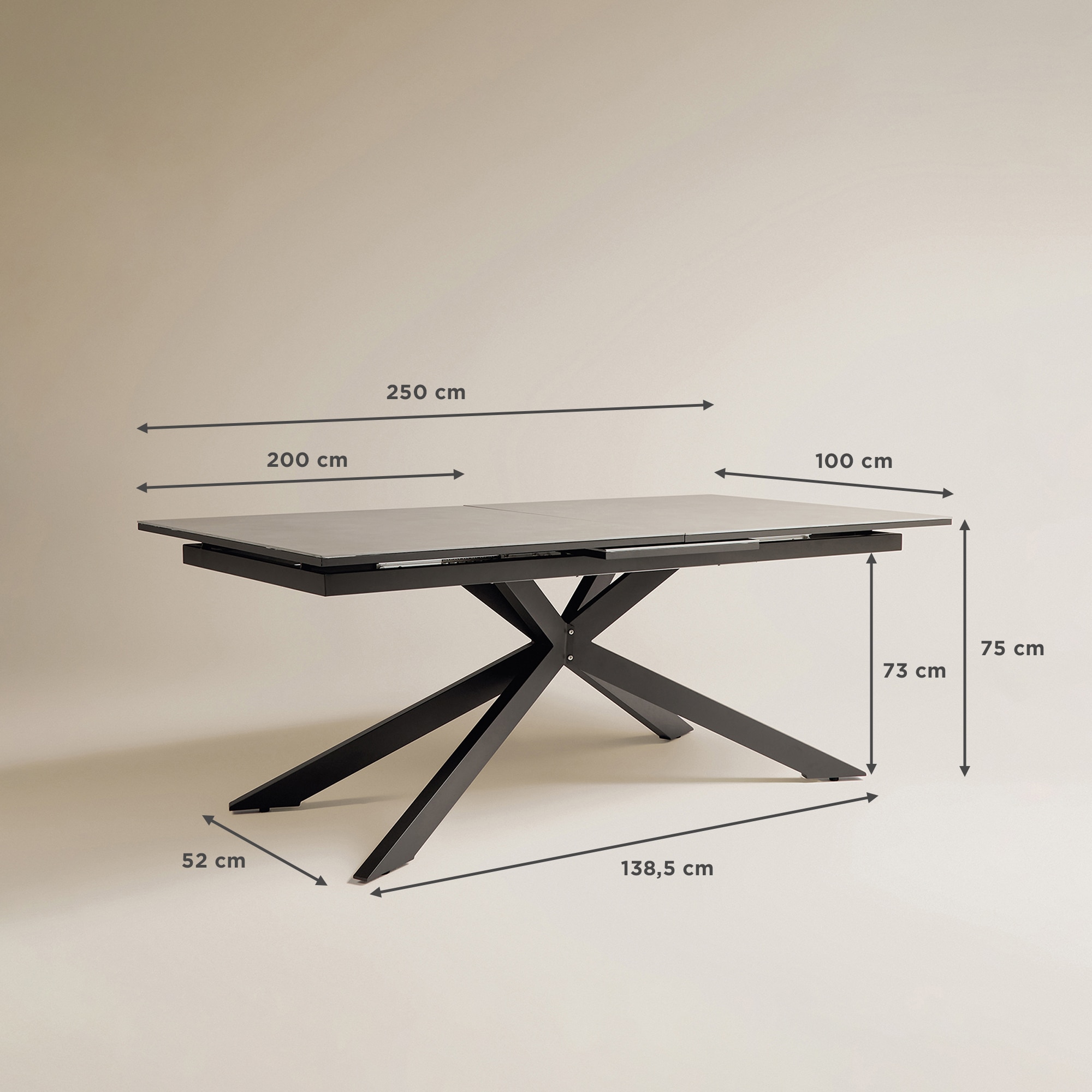 Mesa de Jardim Extensível Laguna Antracite-8