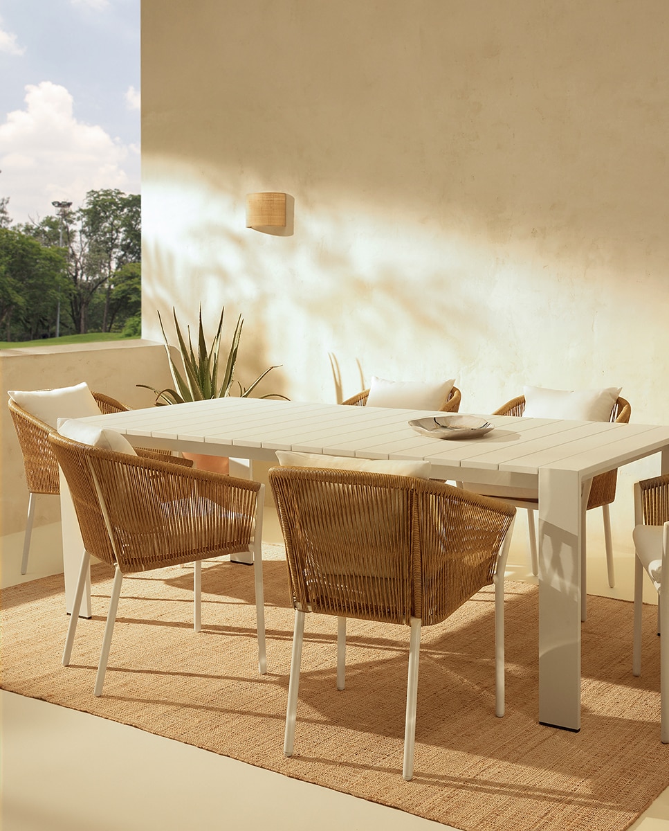 Mesa de jardín de aluminio Manhattan Branco-7