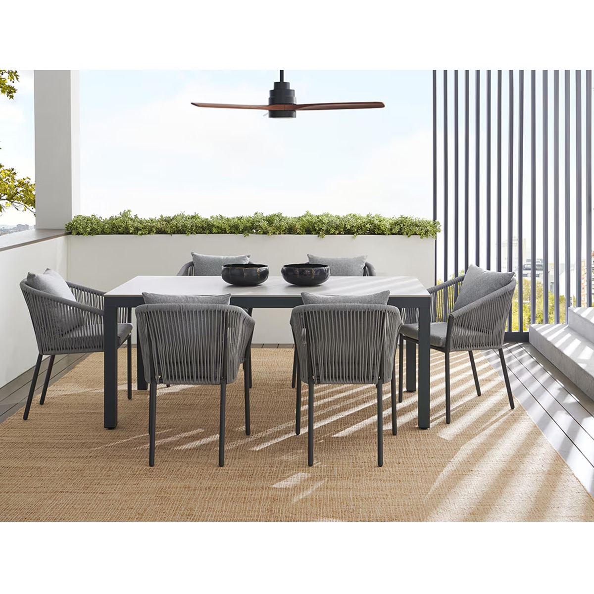 Mesa de Jardim Retangular em Cerâmica Eternal Motif Antracite-7