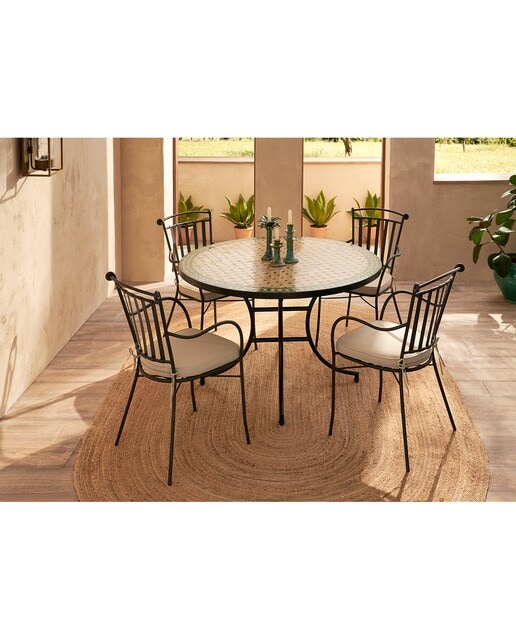 Colección de comedor de exterior mesa Safi y sillón Alhambra El Corte Inglés