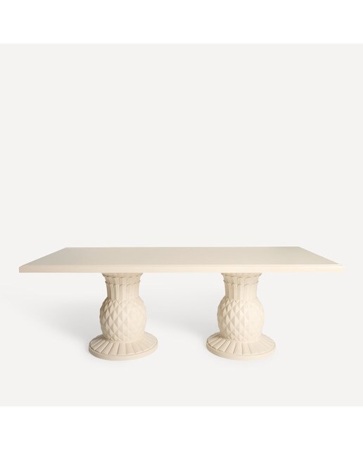 Mesa de Refeições Retangular de Jardim Brasil Creme-2