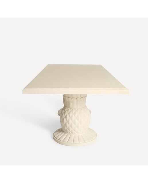 Mesa de Refeições Retangular de Jardim Brasil Creme-3