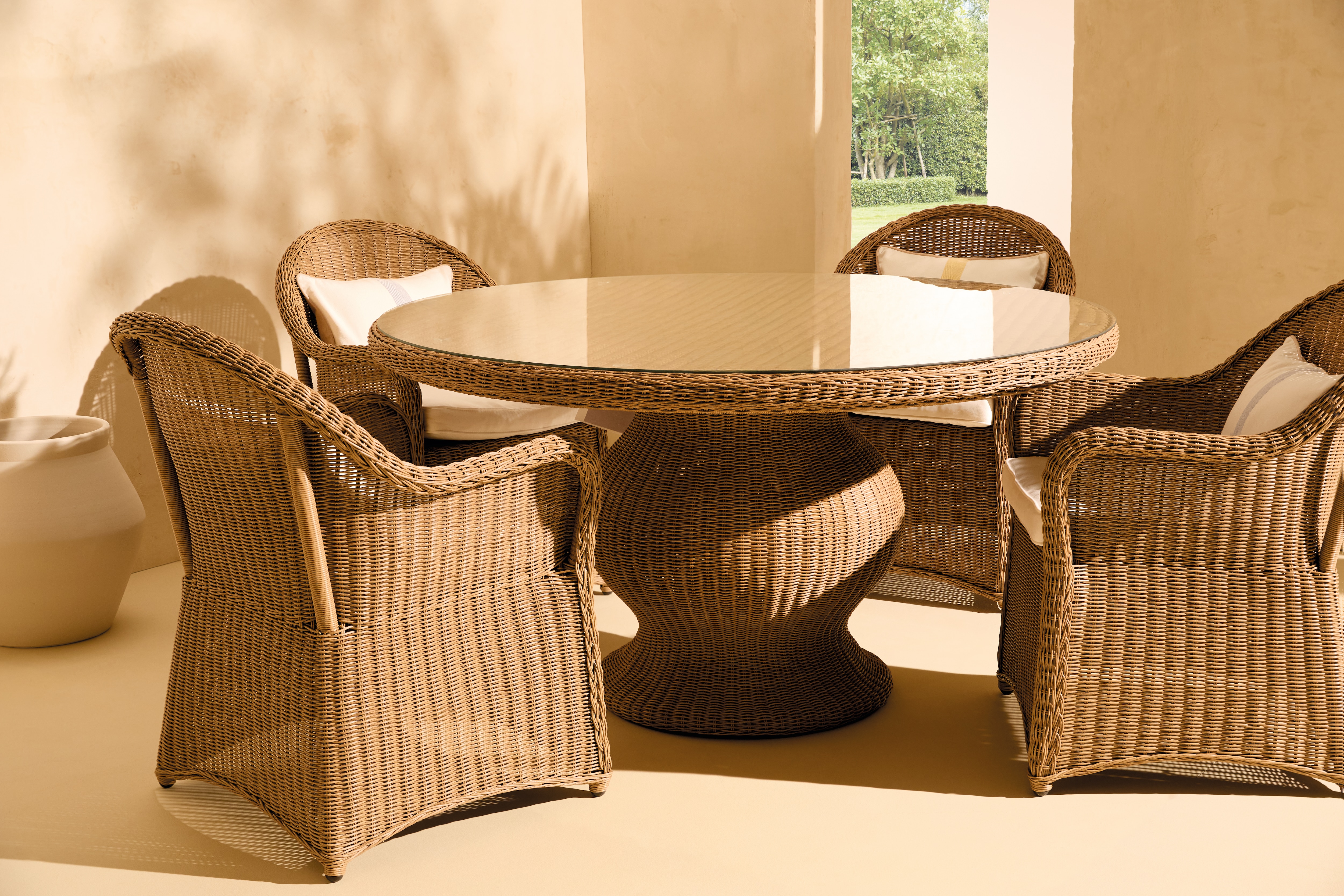 Mesa de Jardim Redonda Charlotte El Corte Inglés Castanho-5