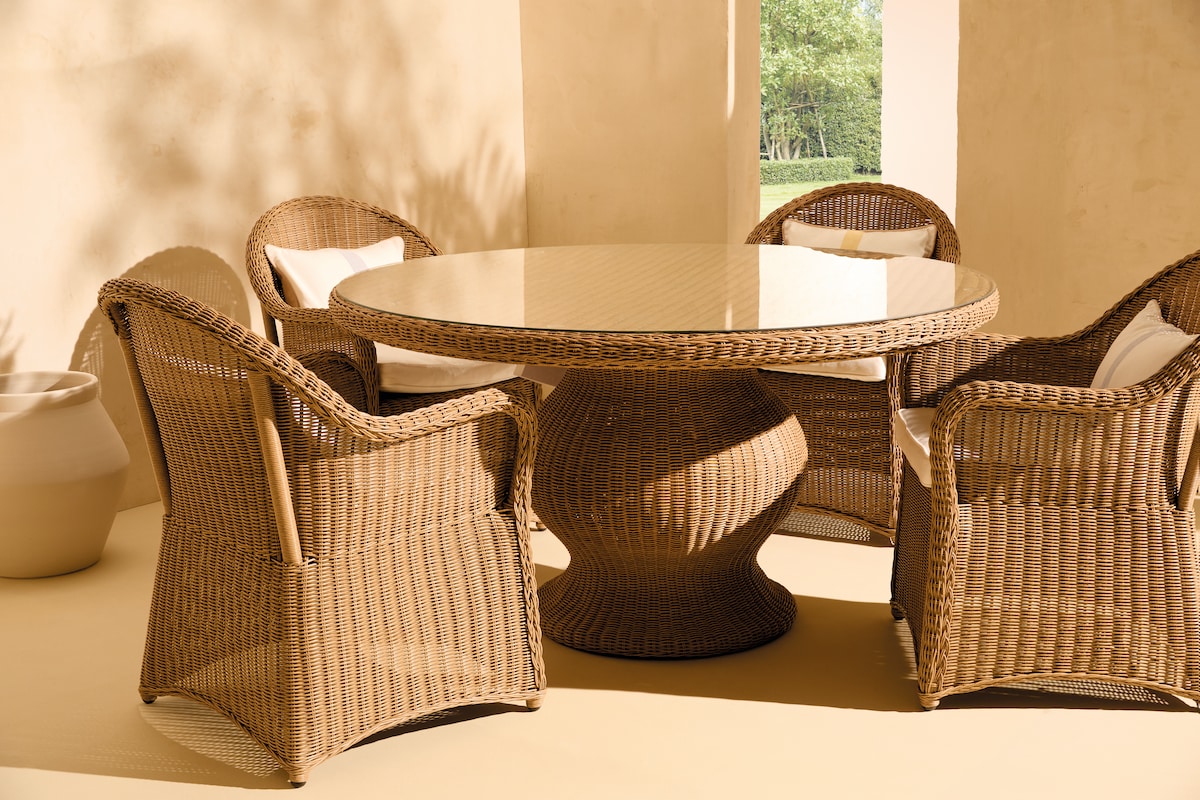 Mesa de Jardim Redonda Charlotte El Corte Inglés Castanho-5