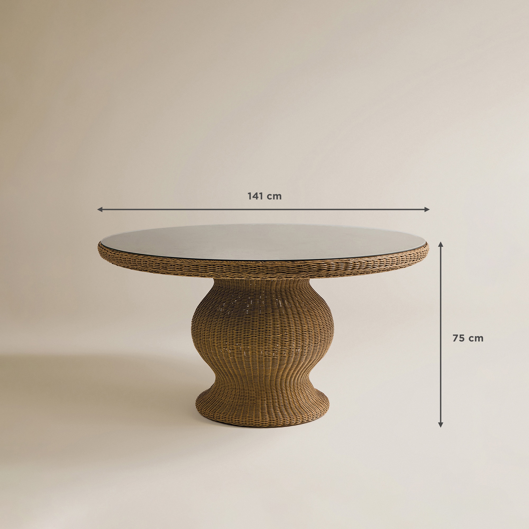 Mesa de Jardim Redonda Charlotte El Corte Inglés Castanho-8