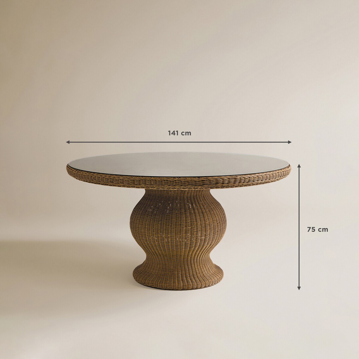 Mesa de Jardim Redonda Charlotte El Corte Inglés Castanho-8