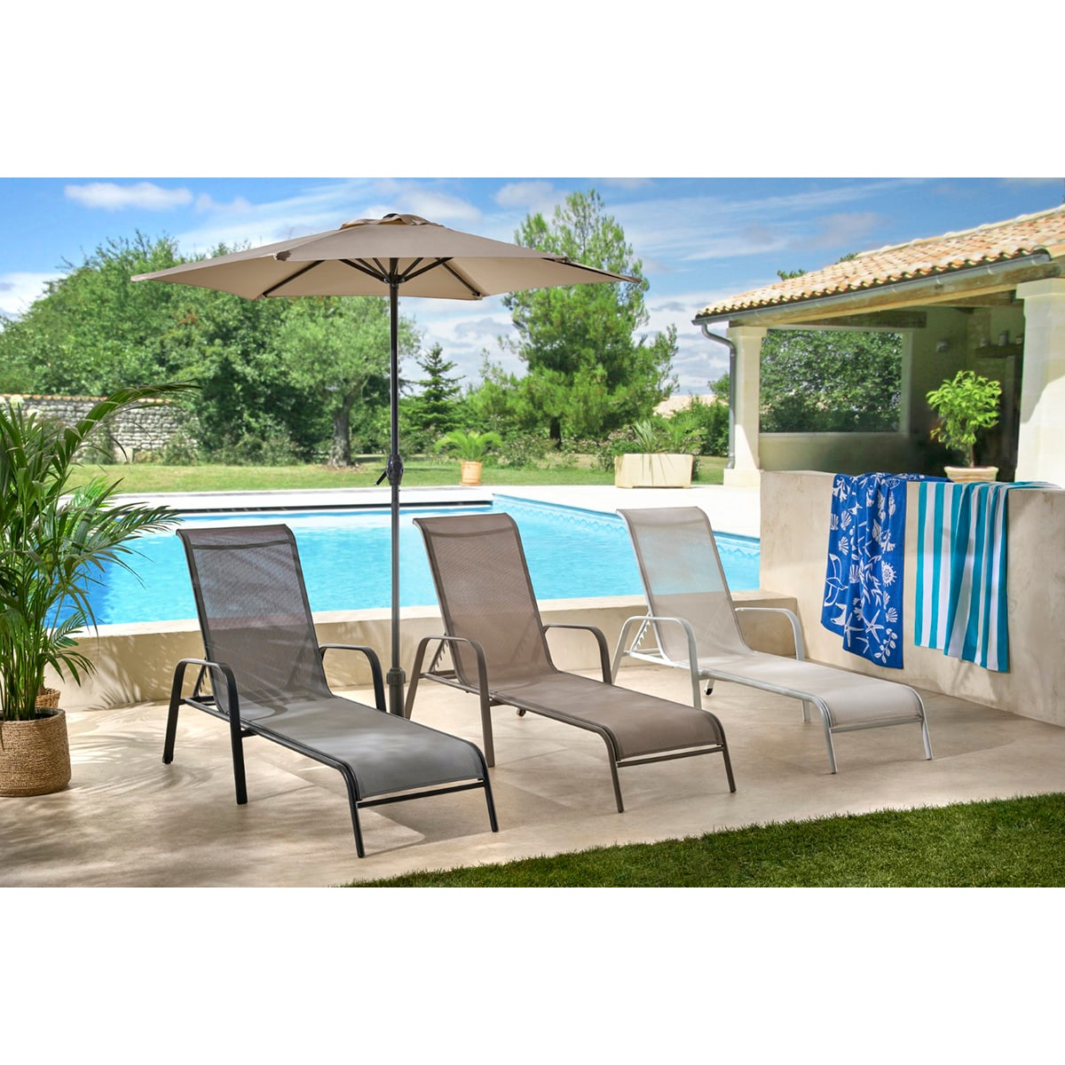 Tumbona de acero New Jonico Basics El Corte Inglés Topo-6