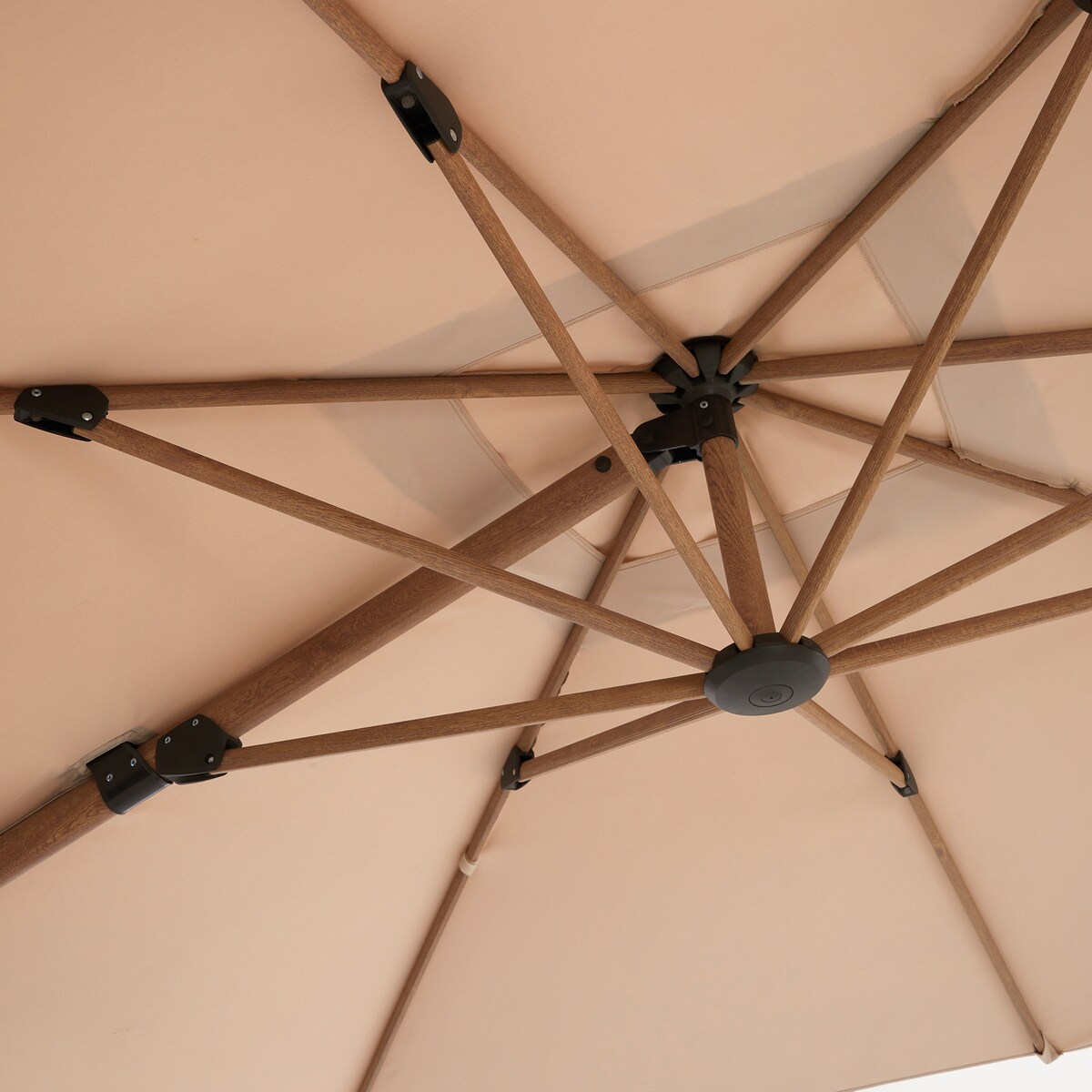 Guarda-Sol Excêntrico com Estrutura em Alumínio Gobi Natural-3