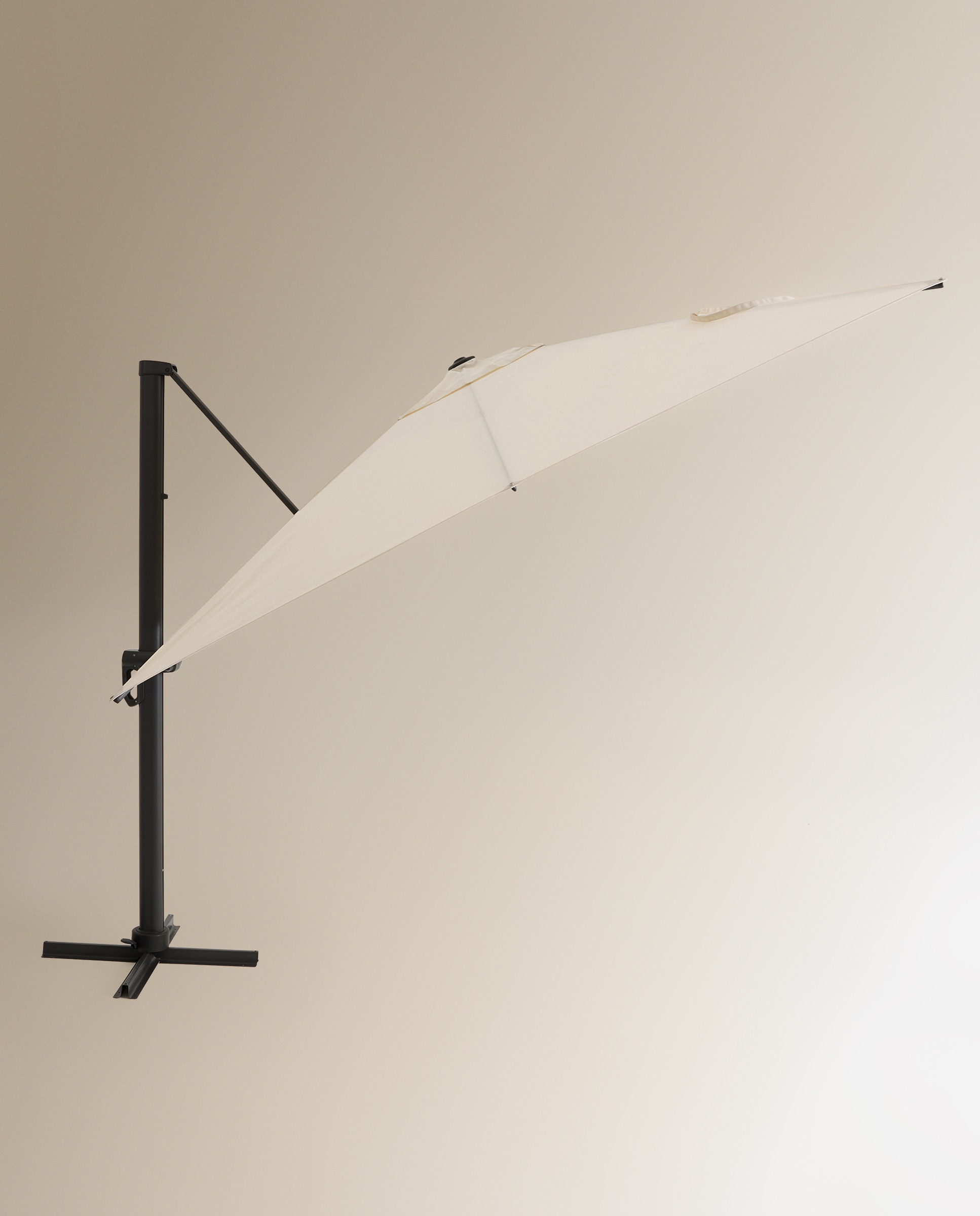 Parasol excéntrico de aluminio y olefin Gobi - Blanco 300 x 300 cm Blanco-1