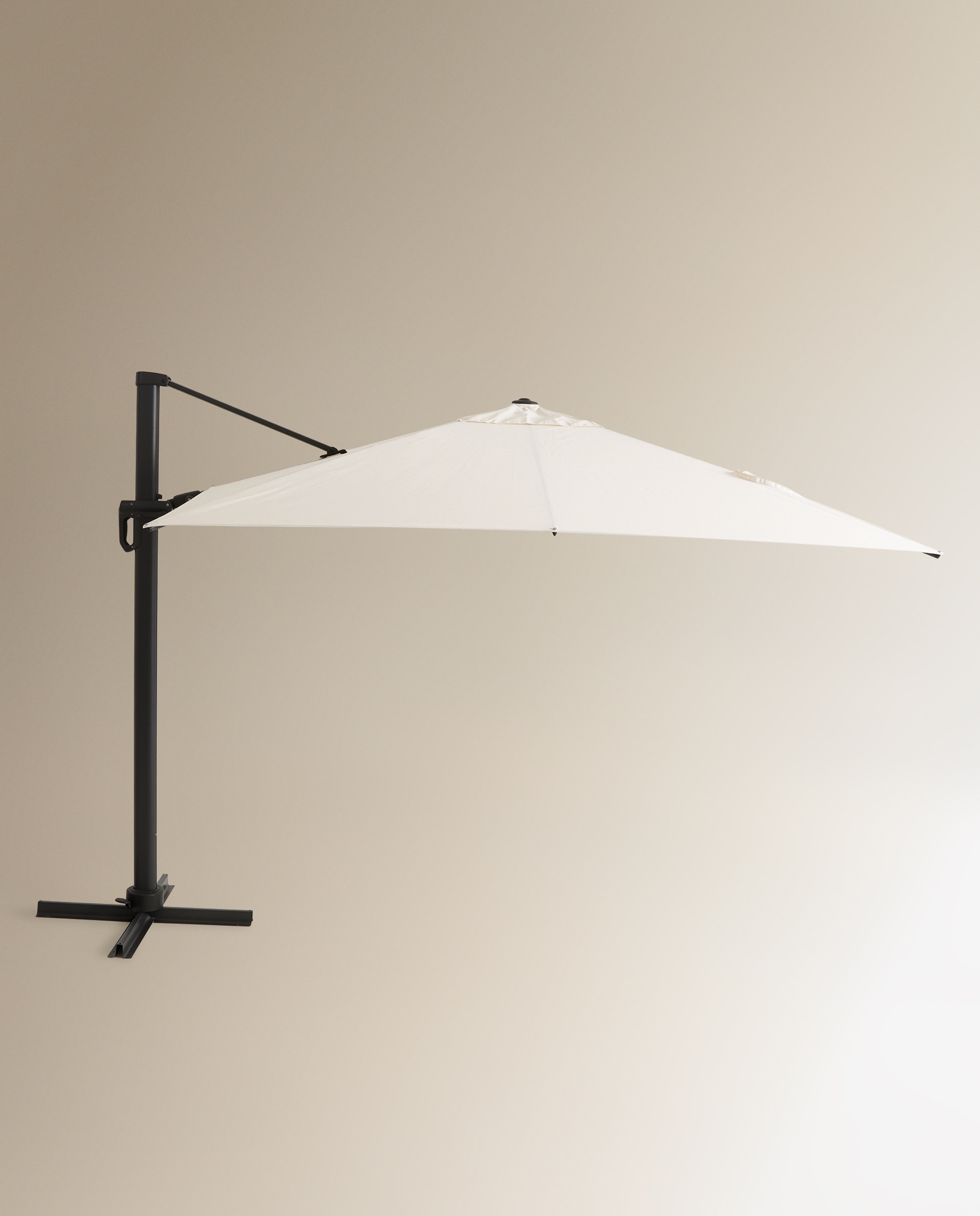 Parasol excéntrico de aluminio y olefin Gobi - Blanco 300 x 300 cm Blanco-2