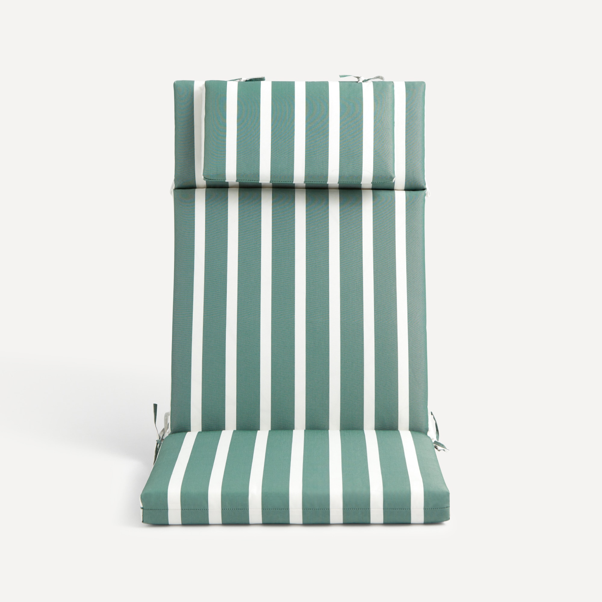 Cojín de rayas para asiento con respaldo alto 160 gr Basics El Corte Inglés Verde-2