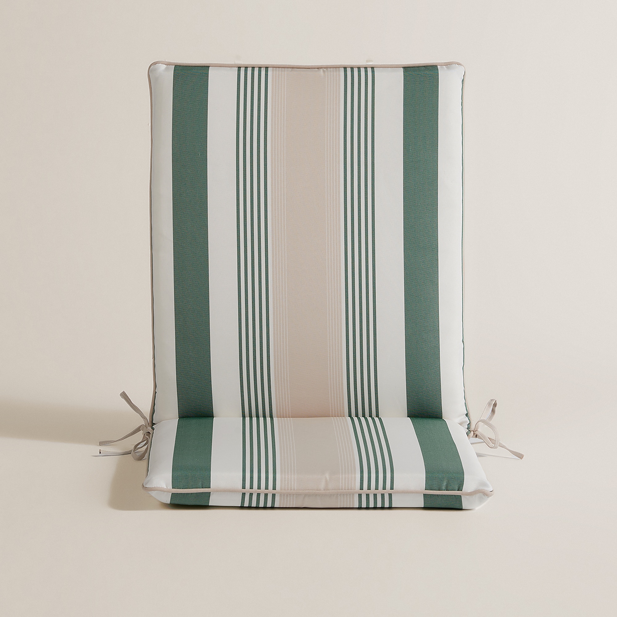 Cojín de rayas para asiento con respaldo bajo 230 gr Basics El Corte Inglés Verde-2