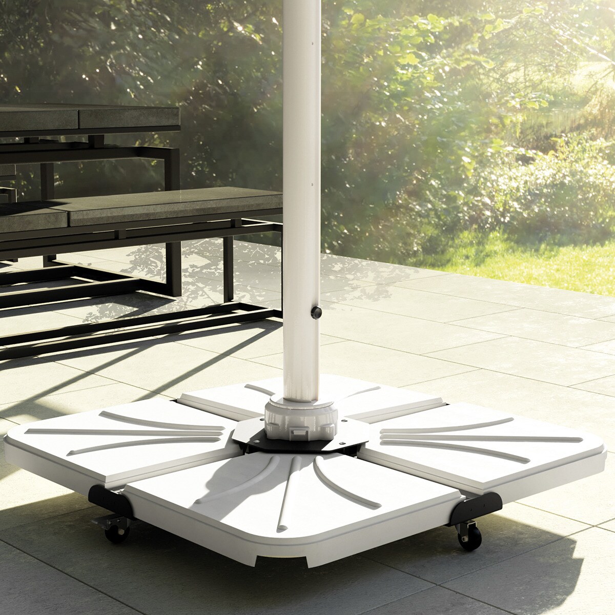 Base de parasol de hormigón Gomo Movelar - Blanco Blanco-2