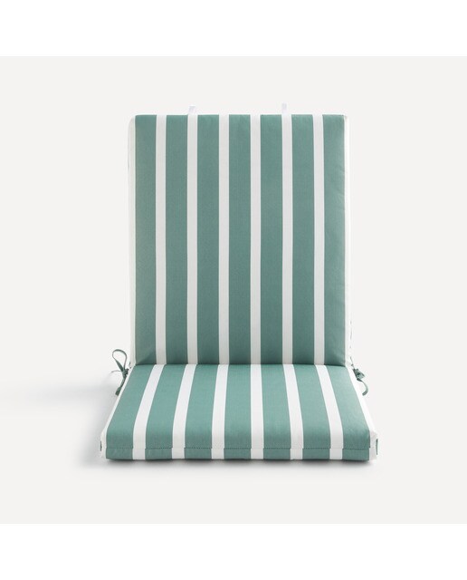 Cojín de rayas para asiento con respaldo bajo 160 gr Basics El Corte Inglés Verde-2