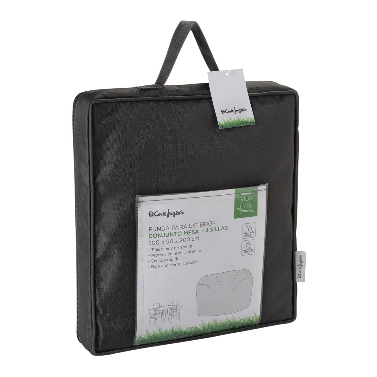 Capa para Conjunto de Mesa e 4 Cadeiras de Jardim Cover Cinzento-2
