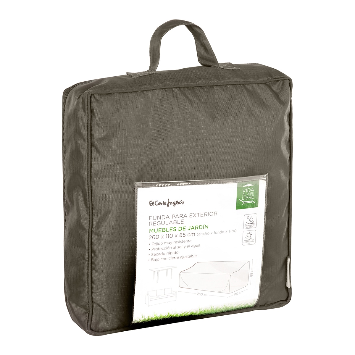 Protetor de Sofá de Jardim Ajustável Cover Cinzento-2