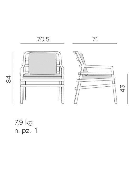 Sillón de jardín Aria Nardi - Topo / Blanco Topo / Blanco-2