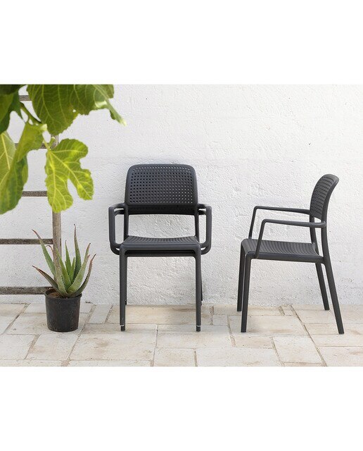 Sillón de jardín de resina apilable Bora Nardi - Antracita Antracita-3