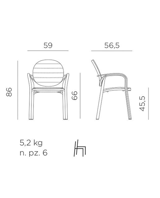 Silla de jardín apilable Palma Nardi - Topo Topo-2
