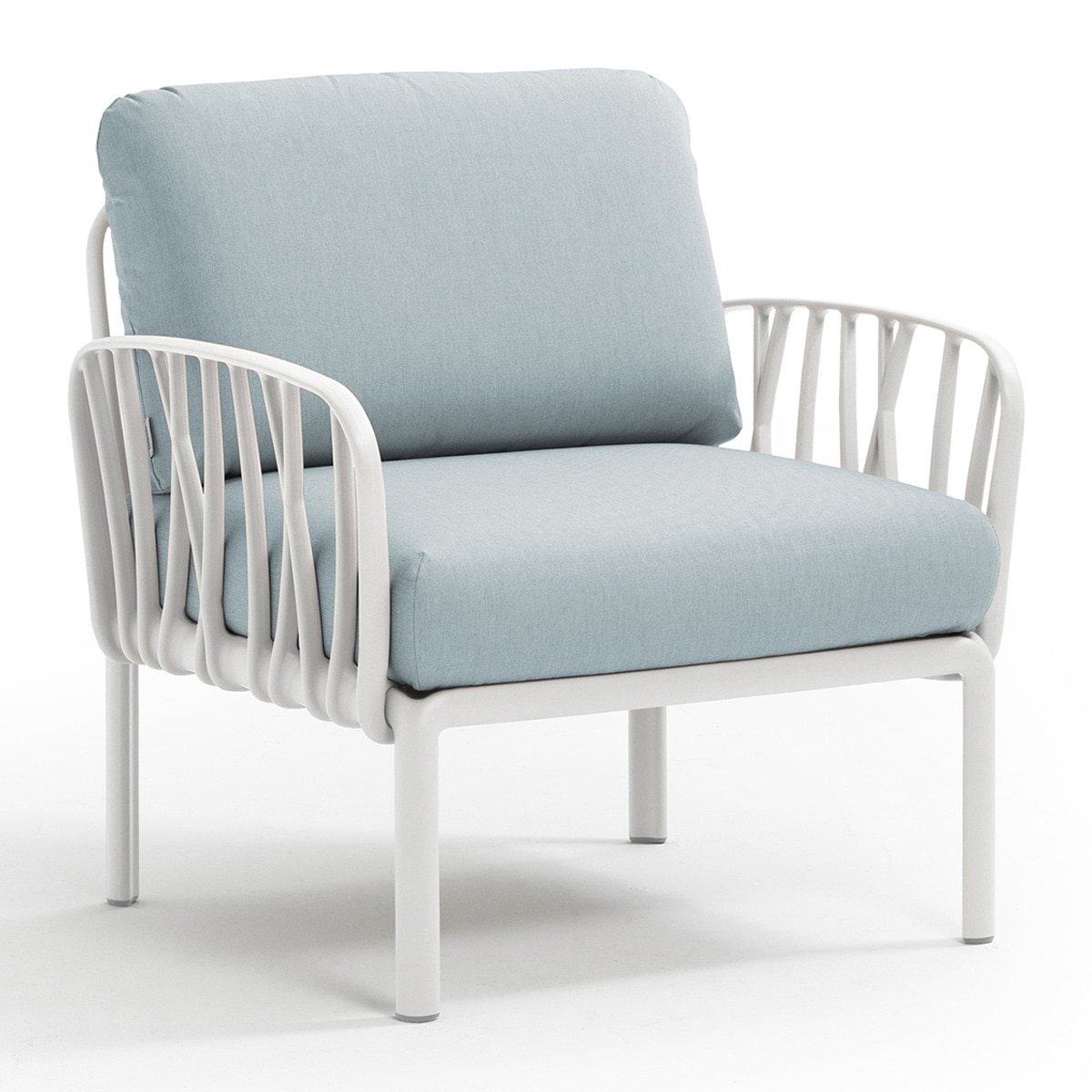 Sillón de jardín de resina Komodo Nardi - Blanco / Azul claro Blanco / Azul claro-1
