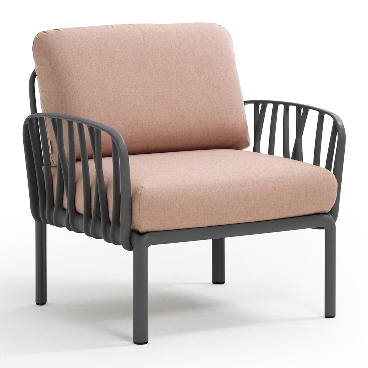 Sillón de jardín de resina Komodo Nardi - Antracita / Rosa Antracita / Rosa-1