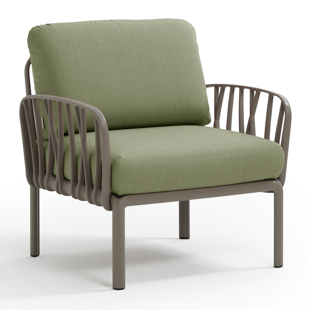 Sillón de jardín de resina Komodo Nardi - Topo / Verde Oscuro Topo / Verde Oscuro-1