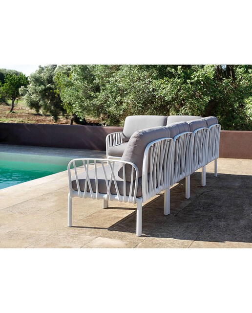 Módulo lateral para sofá de jardín Komodo Nardi - Blanco / Gris oscuro Blanco / Gris oscuro-3