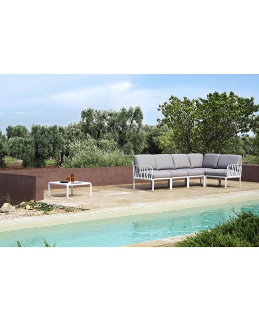 Módulo central para sofá de jardín Komodo Nardi - Blanco / Gris oscuro Blanco / Gris oscuro-3