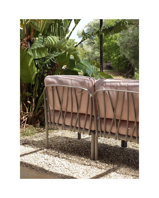 Sofá rinconera de jardín Komodo Nardi - Topo / Rosa Topo / Rosa-5