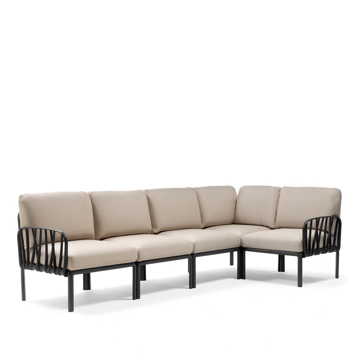 Sofá rinconera de jardín Komodo Nardi - Antracita / Beige Antracita / Beige-1