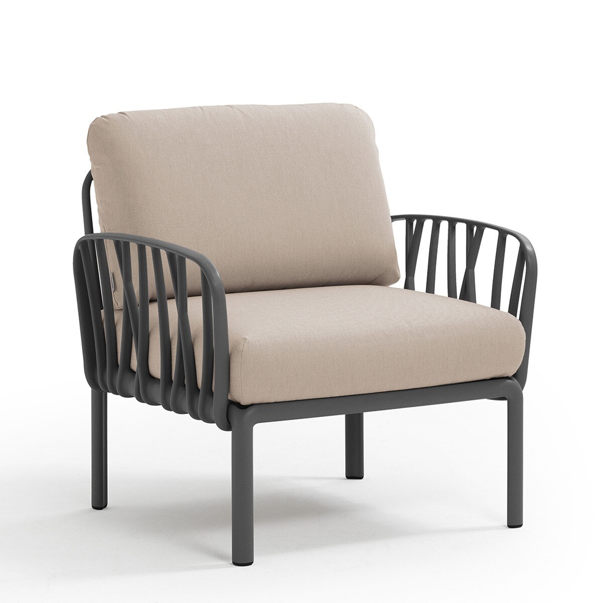 Sillón de jardín de resina Komodo Nardi - Antracita / Beige Antracita / Beige-1