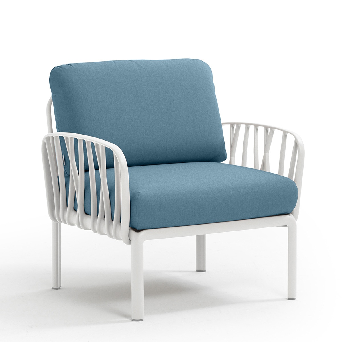 Sillón de jardín de resina Komodo Nardi - Blanco / Azul oscuro Blanco / Azul oscuro-1
