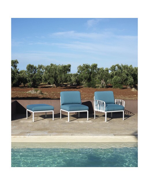Sillón de jardín de resina Komodo Nardi - Blanco / Azul oscuro Blanco / Azul oscuro-2