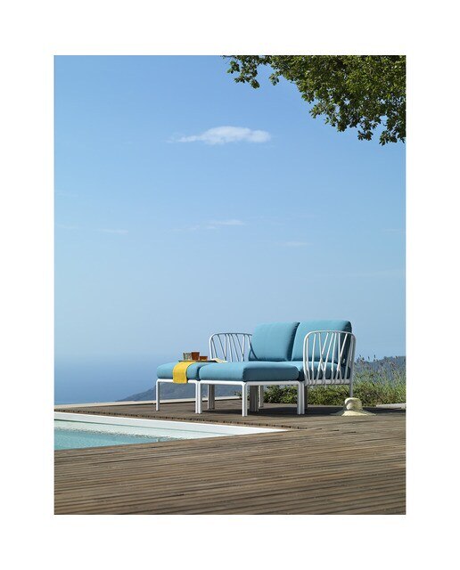 Sillón de jardín de resina Komodo Nardi - Blanco / Azul oscuro Blanco / Azul oscuro-3