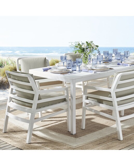Mesa de jardín extensible de aluminio Rio Nardi - Blanco 85 x 140 cm Blanco-3