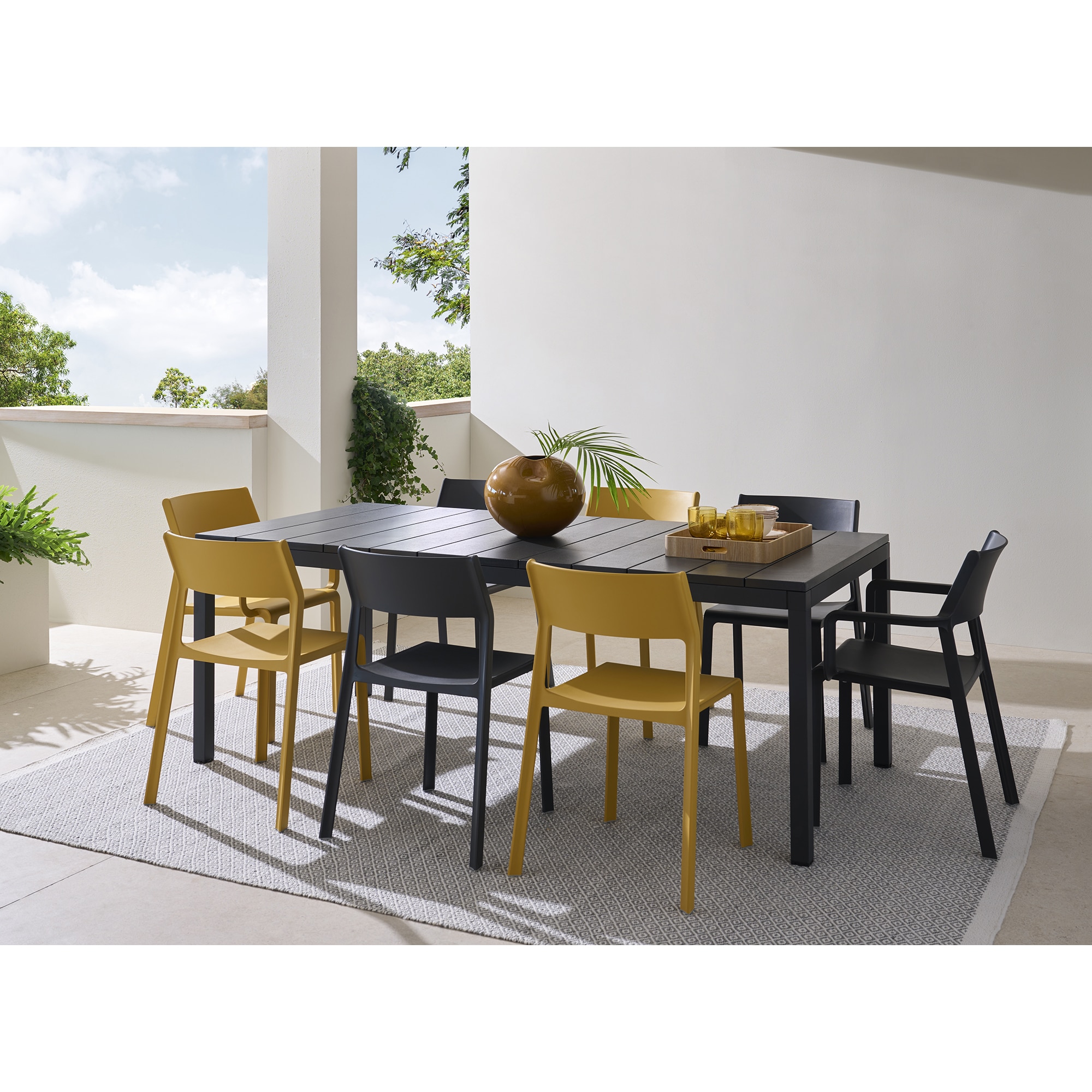 Mesa de jardín extensible de aluminio Rio Nardi - Antracita 85 x 140 cm Antracita-4