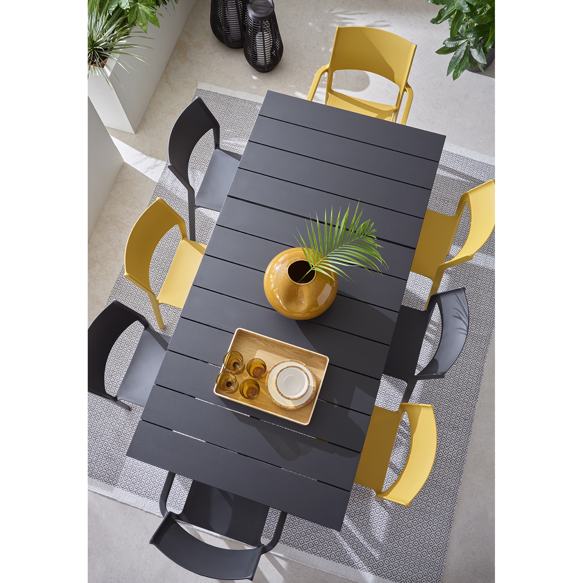 Mesa de jardín extensible de aluminio Rio Nardi - Antracita 85 x 140 cm Antracita-5