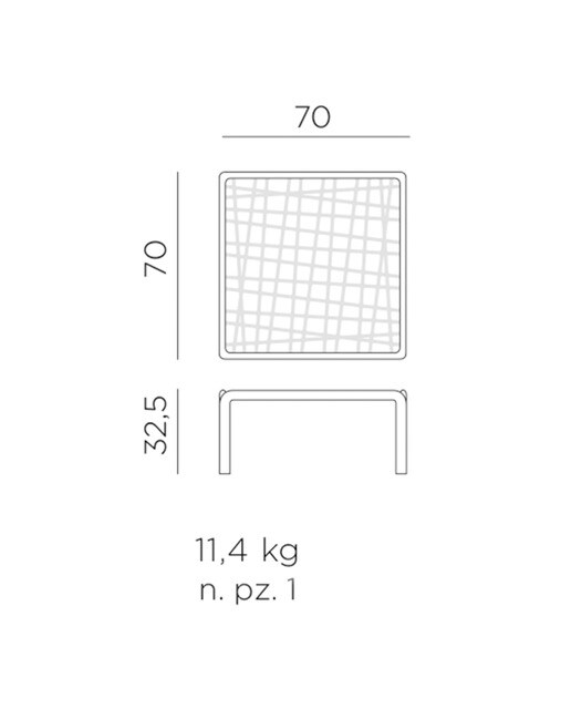 Mesa de centro de jardín de resina con superficie de cristal Komodo Nardi - Antracita Antracita-2