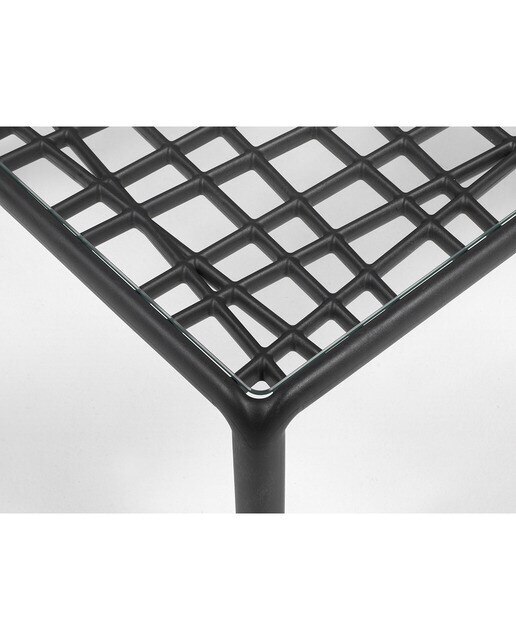 Mesa de centro de jardín de resina con superficie de cristal Komodo Nardi - Antracita Antracita-3