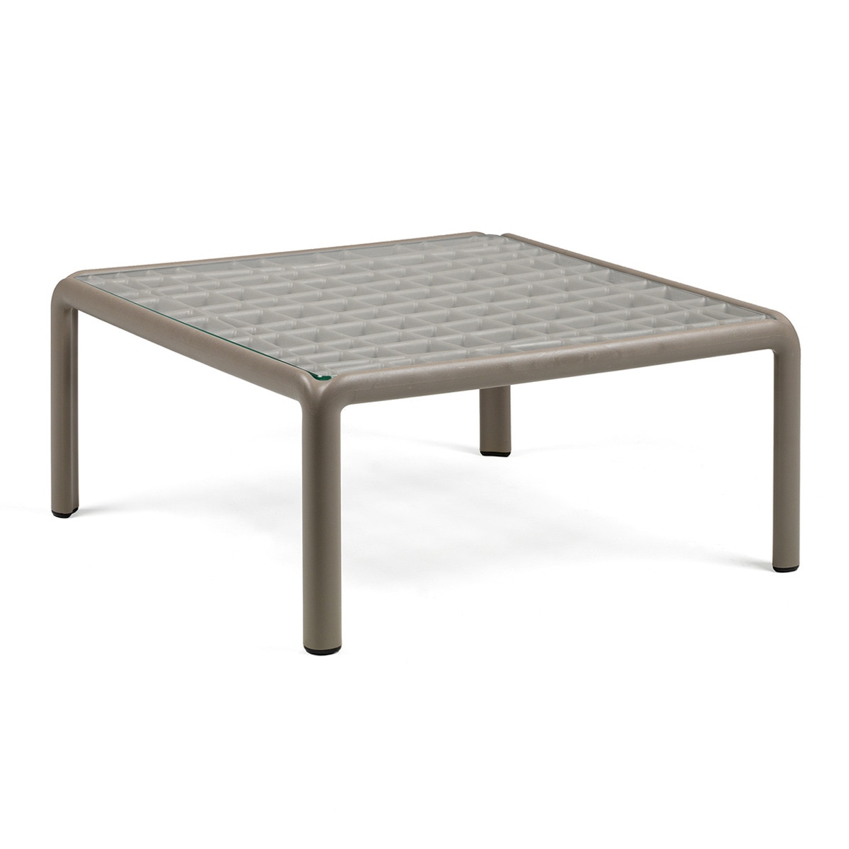 Mesa de centro de jardín de resina con superficie de cristal Komodo Nardi - Topo Topo-1