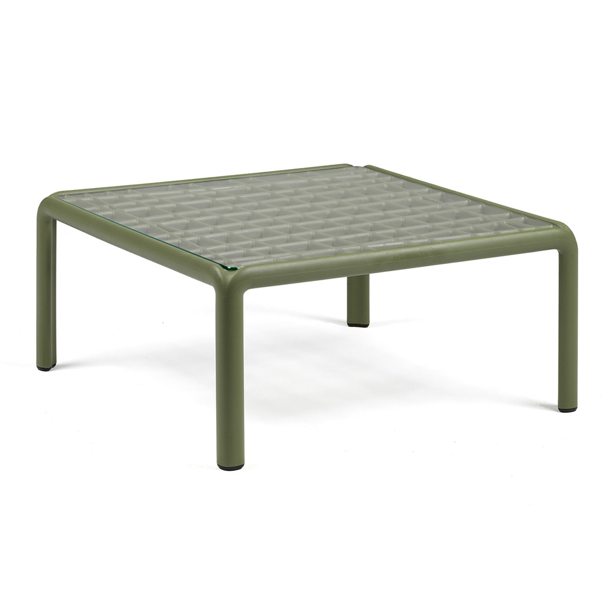 Mesa de centro de jardín de resina con superficie de cristal Komodo Nardi - Verde Verde-1
