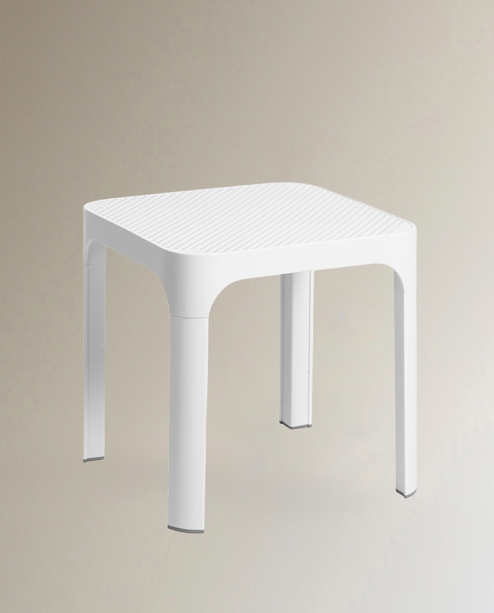 Mesa auxiliar de jardín de resina Net Nardi - Blanco Blanco-1