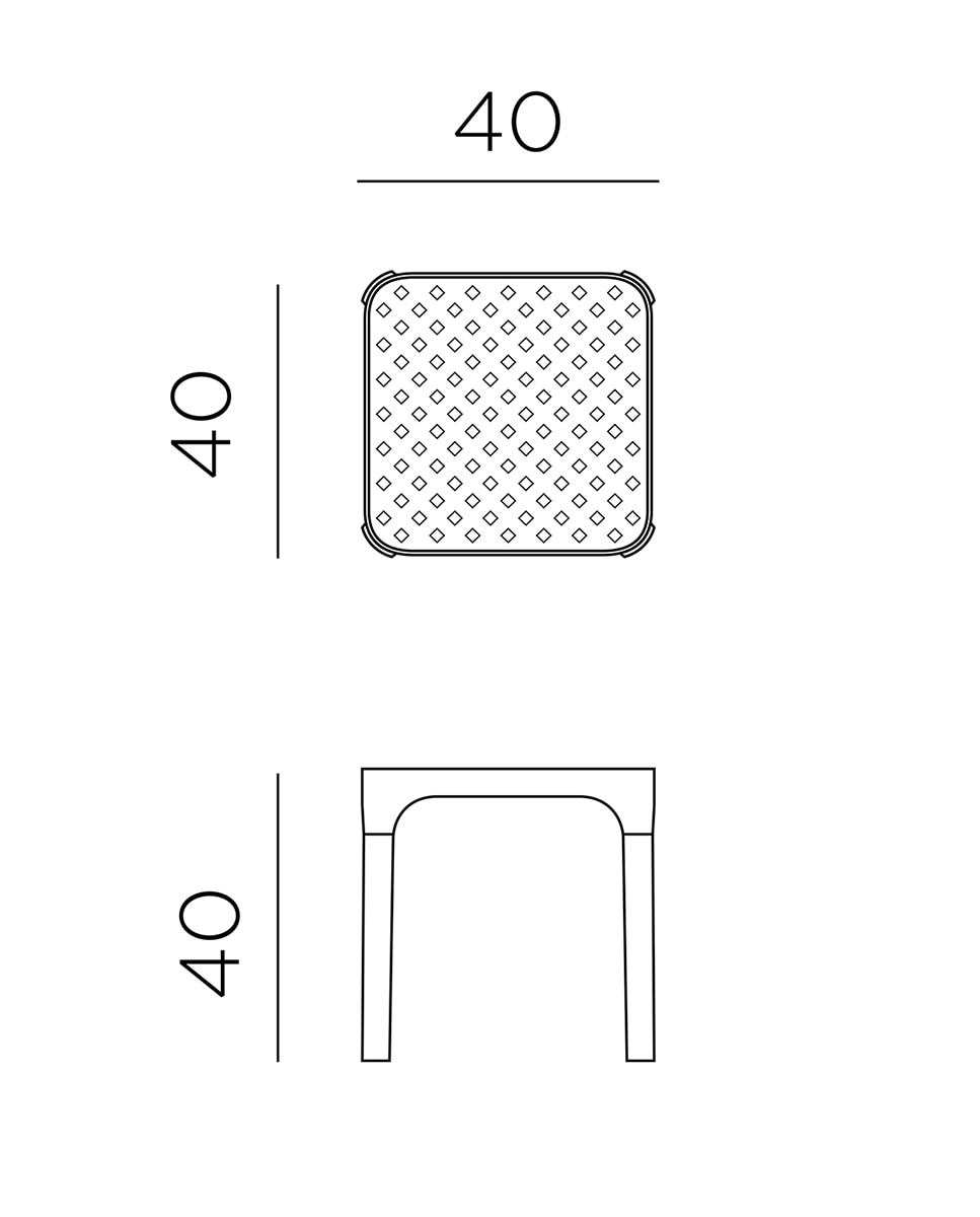 Mesa auxiliar de jardín de resina Net Nardi - Blanco Blanco-2