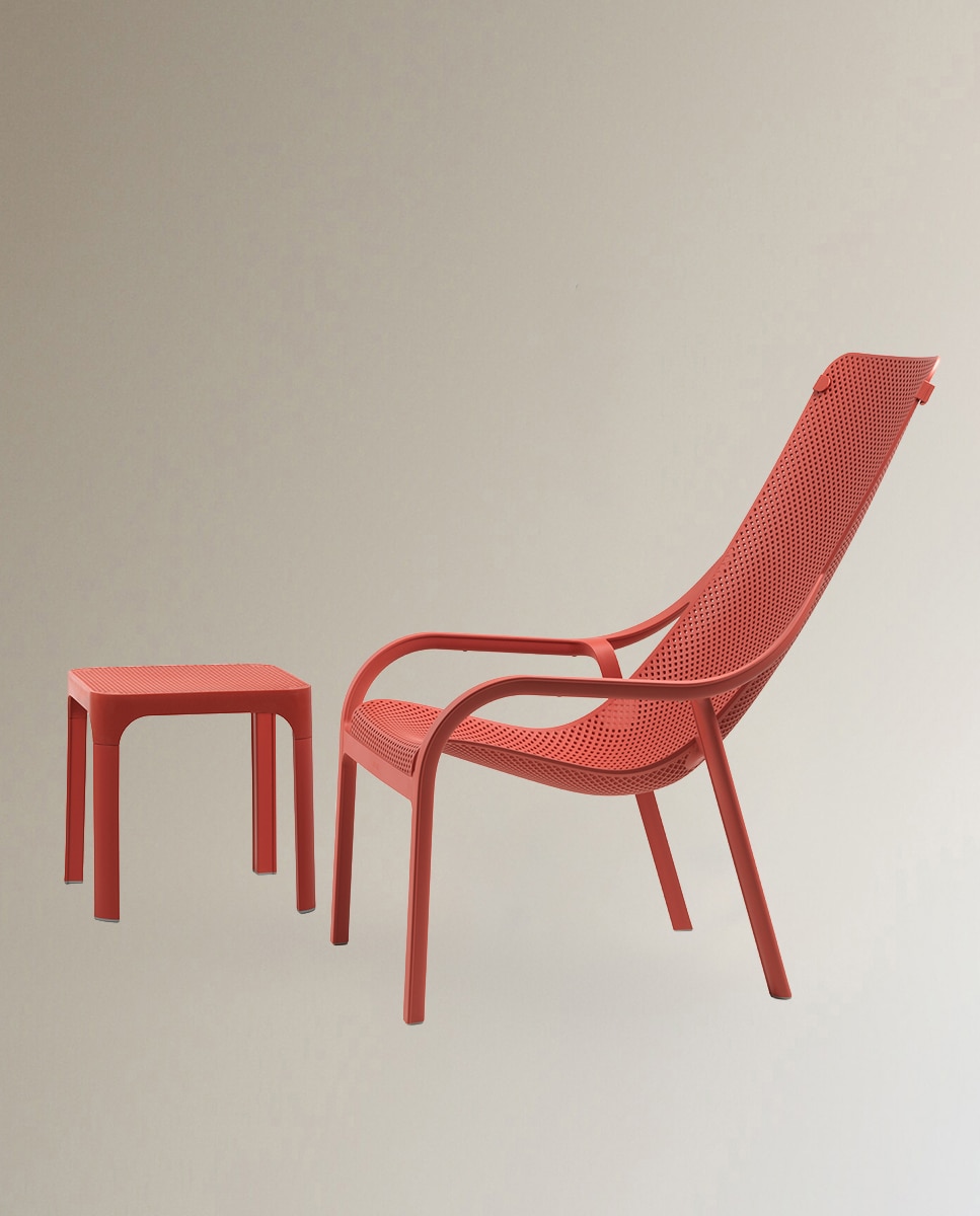 Mesa auxiliar de jardín de resina Net Nardi - Coral Coral-2