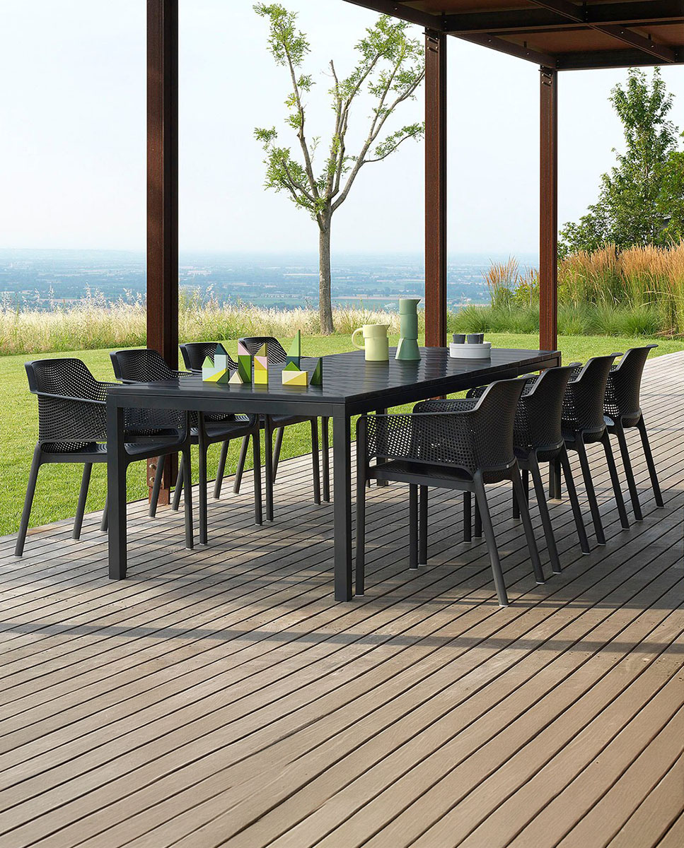 Coleção de Mesa de Jardim com Mesa Río e Cadeirão Net - Antracite 1