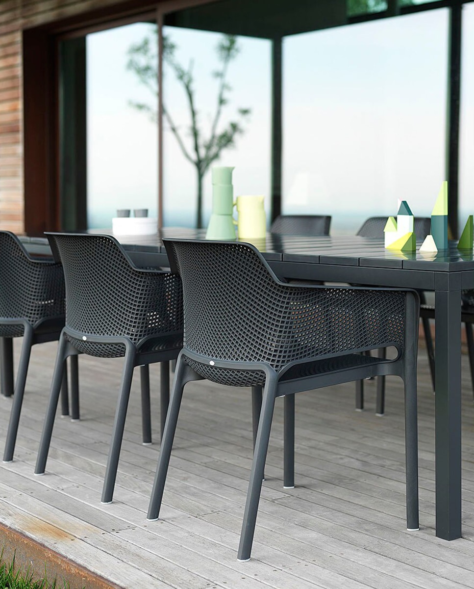 Coleção de Mesa de Jardim com Mesa Río e Cadeirão Net - Antracite 2