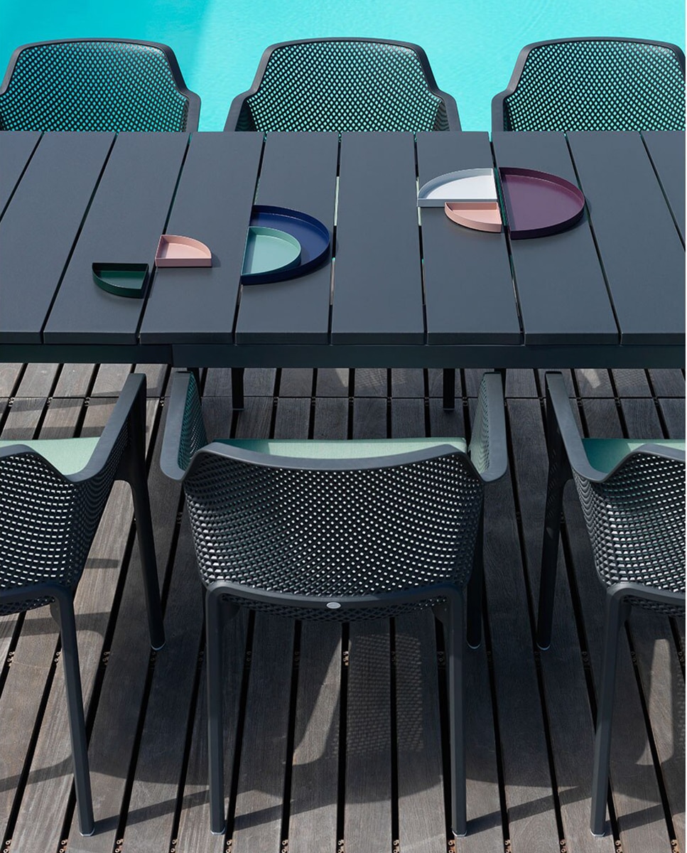 Coleção de Mesa de Jardim com Mesa Río e Cadeirão Net - Antracite 3