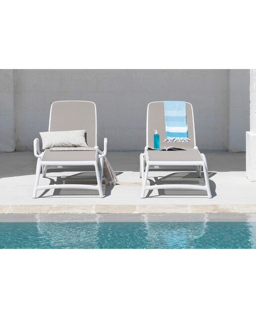 Tumbona de resina apilable Atlántico Nardi - Blanco / Taupe Blanco / Taupe-4