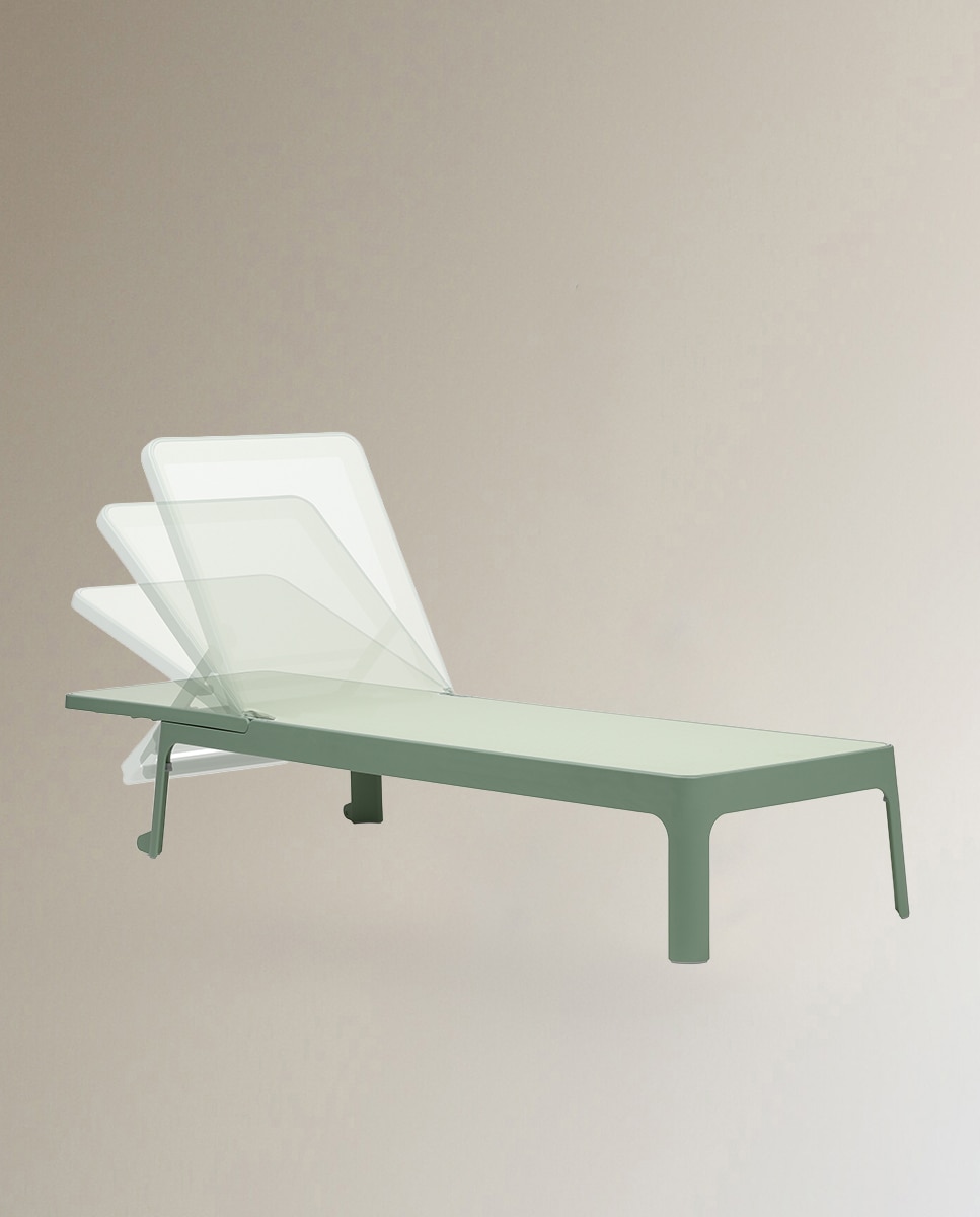 Espreguiçadeira de Resina Empilhável Plana - Creme Taupe-4