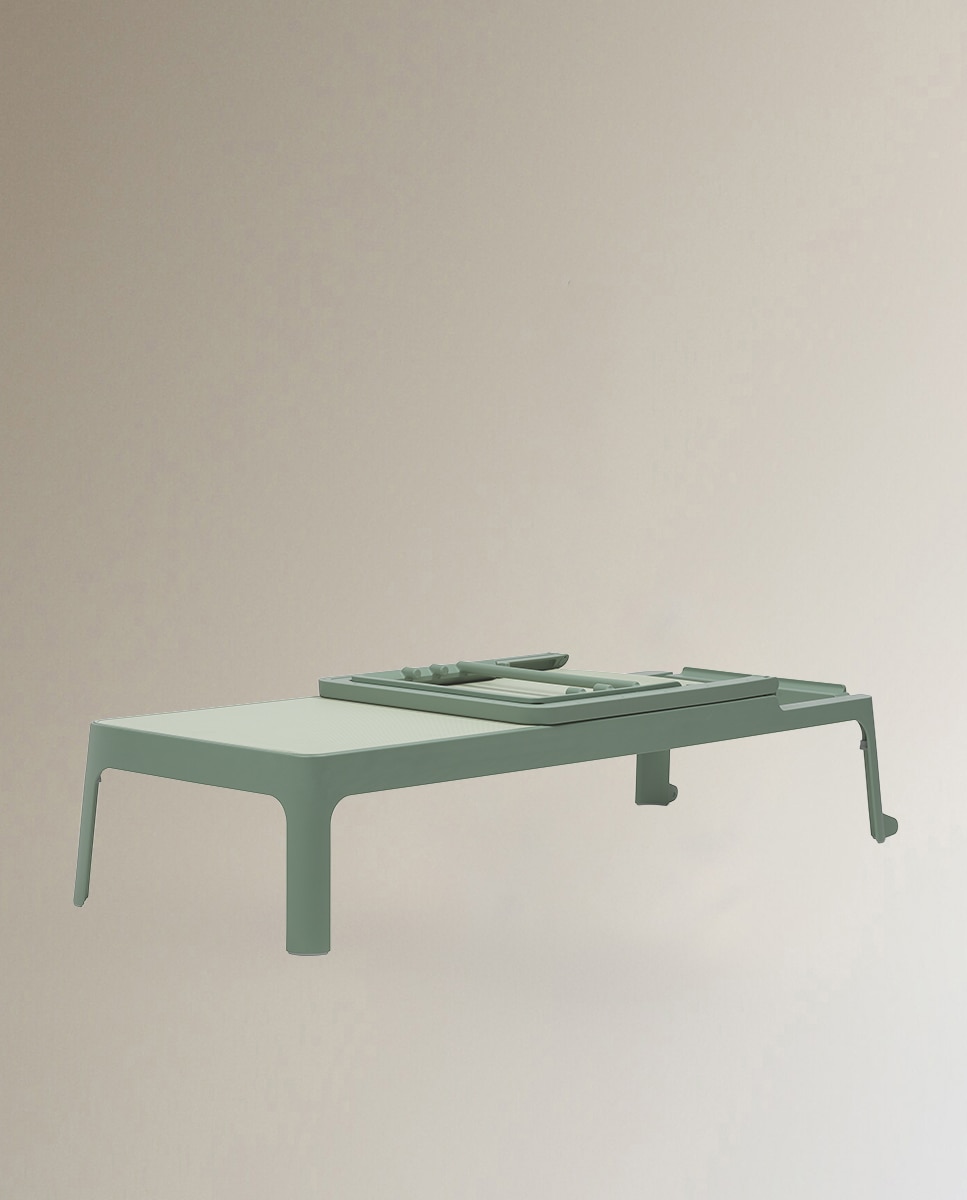 Espreguiçadeira de Resina Empilhável Plana - Creme Taupe-7